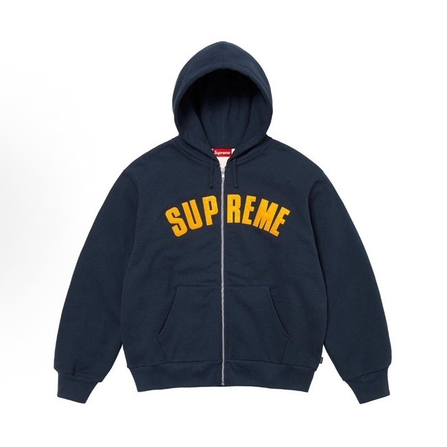 Supreme Arc Thermal Zip Up Hooded Sweatshirt Navy